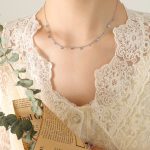 color: P535-Steel Color Eye Necklace -40+5cm