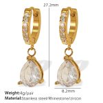 color: EH816 White Zircon Gold Earrings