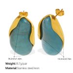 color: EH1362BEG Blue Color Resin Earrings