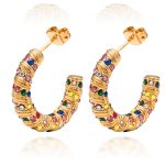 color: Gold Multicolor Rhinestone MS-238