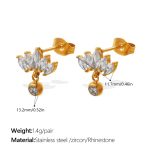 color: EH1332WEG White Zircon Gold Earrings