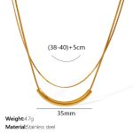 color: XL371G Gold Double Layer Necklace