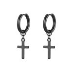 color: Hanging Cross Ear Cuff Black MS-054