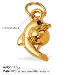 color: PJ921BKG Black Rhinestone Gold Pendant