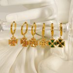 Stainless Steel Gold Plated Ear Clip Female Normcore and Retro Elegant Earrings