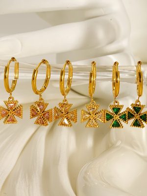 Stainless Steel Gold Plated Ear Clip Female Normcore and Retro Elegant Earrings