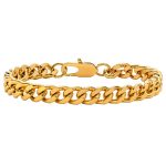 color: 8mm Single 4 Box Buckle Gold / size: 18cm Stainless Steel