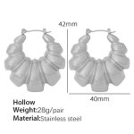 color: EH119 Large Steel Color Hollow Earrings