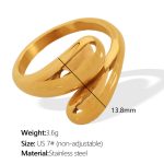color: JZ81 US Size 7# Non-adjustable Gold Ring