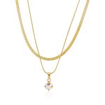 color: Round Iridescent Light Zircon Necklace