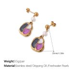 color: EH969CRG Enamel Gold Earrings