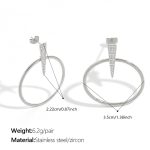 color: EH1403WES Silver Earrings