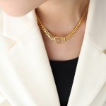 color: P621-Gold Necklace -40+5cm
