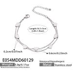 color: E054-Steel Color Heart Bracelet 15+5cm