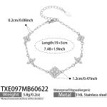 color: TXE097-Inlaid 5A Zircon Steel Color Bracelet -19+5cm