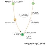 color: TXP274-Green Color Cube Gold Necklace 81+5cm