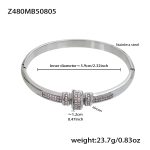 color: Z480-Steel Color Pink Zircon Bangle