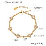 color: E580-Gold Heart Zircon Bracelet