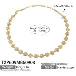 color: TXP609-White Zircon Gold Necklace -32+12cm