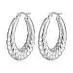 color: Wheat Ear Hollow Earrings Steel Color MS-009
