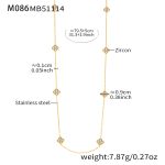 color: M086-Gold Sweater Chain 80+5cm