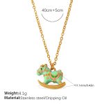 color: XL885GNG Green Enamel Necklace