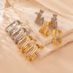 Stainless Steel Earrings Light Luxury Advanced Versatile Design U-Shaped Earrings