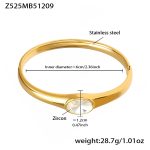 color: Z525-Gold White Zircon Bangle