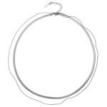 color: Blade Chain Plus Fine Snake Chain Steel Color C-001