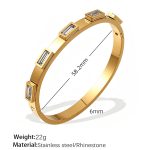 color: SZ204WEG White Rhinestone Gold Bangle