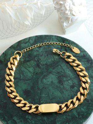 Cold Exaggerated Chain Necklace Minimalist Light Luxury Bracelet Jewelry Suit