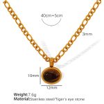color: XL137 Tiger Eye Gold Necklace