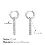 color: EH1322WES Silver Earrings