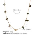 color: XL374DGG Dark Green Stone Gold Necklace