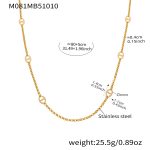 color: M081-Gold Long Style Necklace 80+5cm