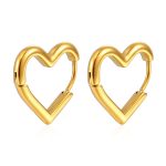 color: Stamped Heart Ear Cuff Gold