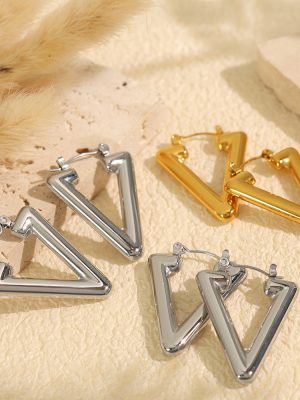 Senior Geometric Ear Studs Design Street Shot down Triangle Earrings Female