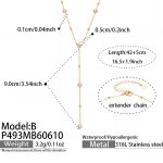 color: P493-B Style Gold Necklace 42+5cm