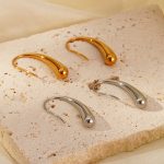 New Stainless Steel Dropper Earrings Minimalism Ear Hook Earrings