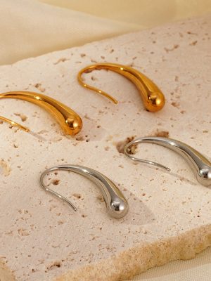 New Stainless Steel Dropper Earrings Minimalism Ear Hook Earrings