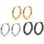 2022 Unisex Stainless Steel round Twisted Wire Ear Clip Golden Small Earrings Ear Geometric Modeling