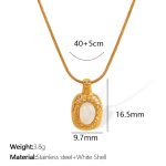 color: XL256 White Shell Gold Necklace