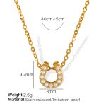 color: XL223 White Bead Gold Necklace