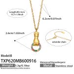 color: TXP620-B Style Multicolor Zircon Gold Necklace -40+5cm