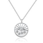 color: Sunflower White Zircon Pendant Necklace Steel Color