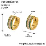 color: F1052-Green Color Zircon Earrings -Medium