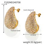 color: F192-Gold Rhinestone Earrings