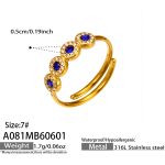 color: A081-Gold Blue Zircon Ring