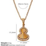 color: XL402WEG White Zircon Gold Necklace