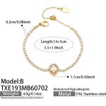 color: TXE193-B Style Drop Zircon Gold Bracelet -14+5cm